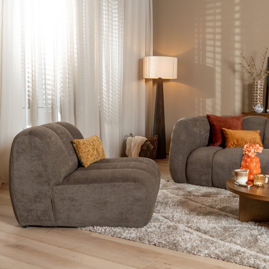 Fauteuil Luca chenille bruin