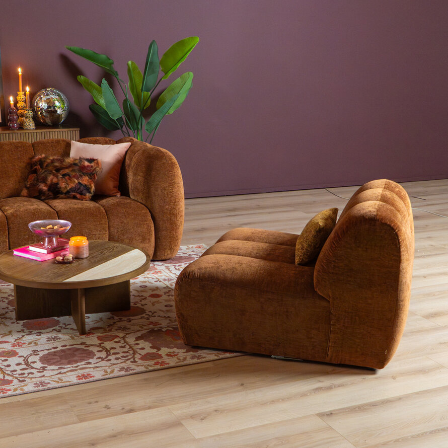 Fauteuil Luca koper chenille