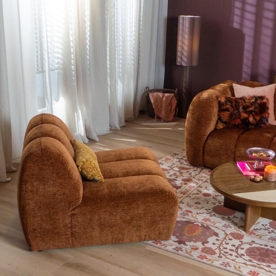 Fauteuil Luca chenille koper