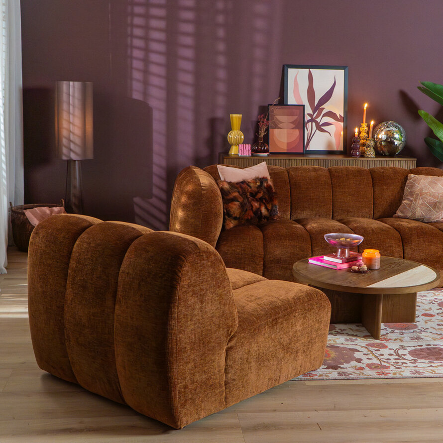 Fauteuil Luca koper chenille