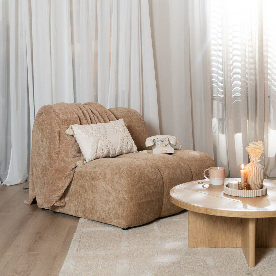 Fauteuil Luca chenille peach