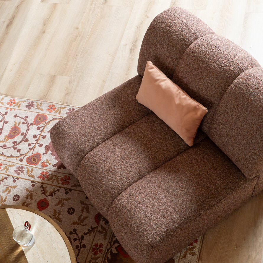 Fauteuil Luca bouclé rood/roze