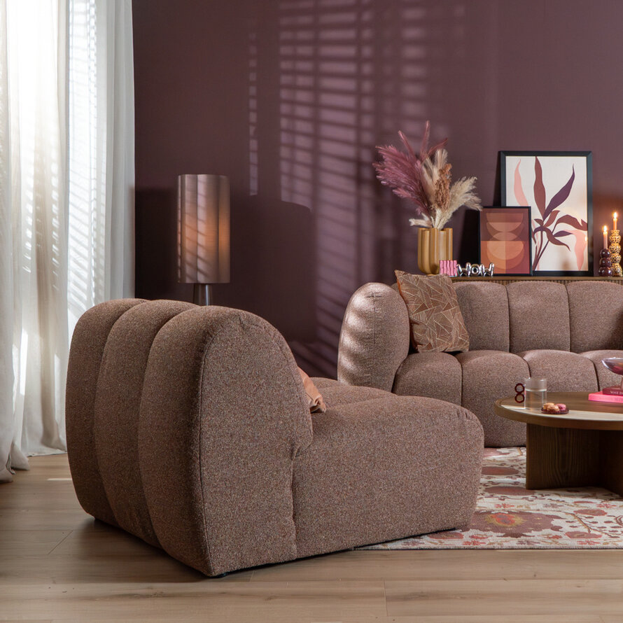 Fauteuil Luca bouclé rood/roze