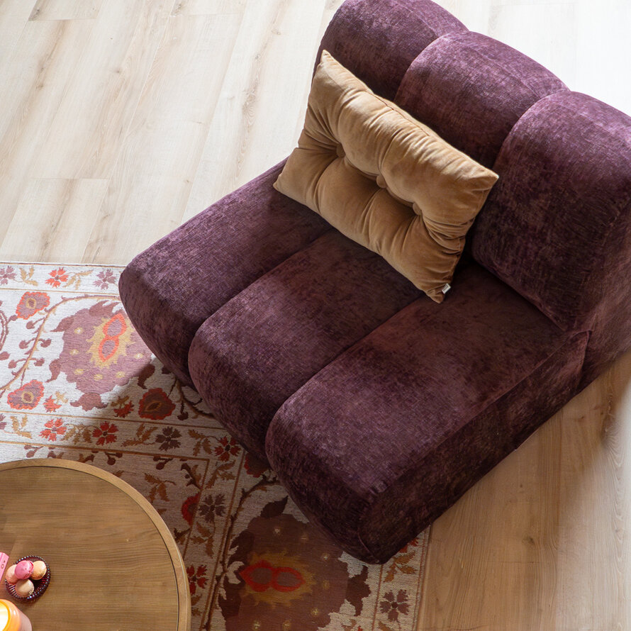 Fauteuil Luca chenille paars