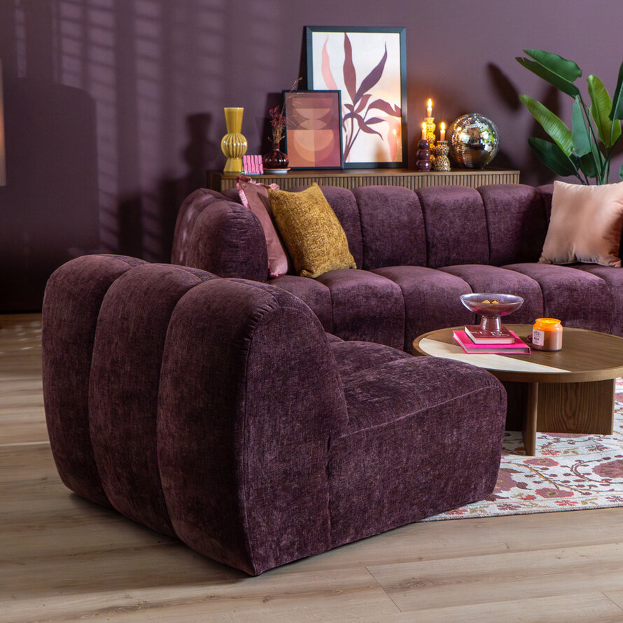 Fauteuil Luca chenille paars