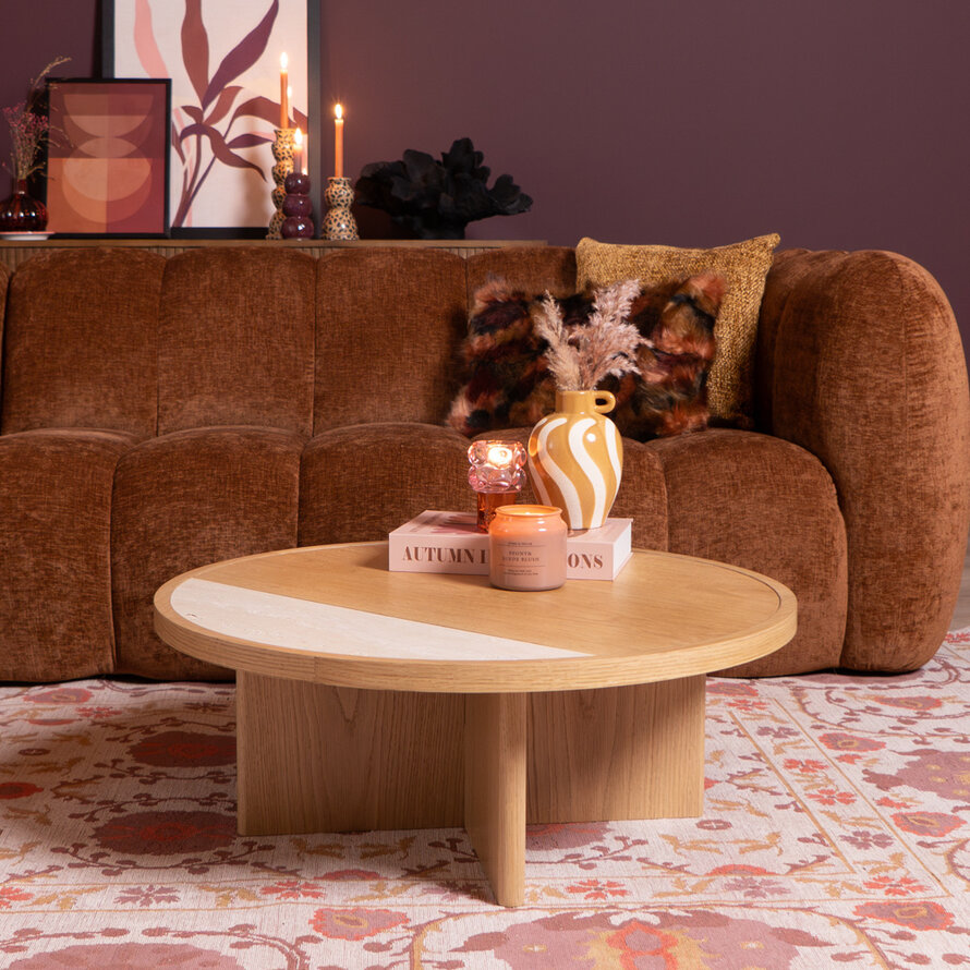 Salontafel Maeva Ø80 cm naturel eiken