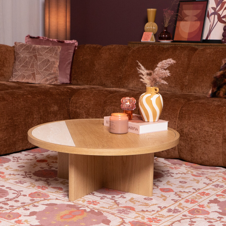 Salontafel Maeva Ø80 cm naturel eiken