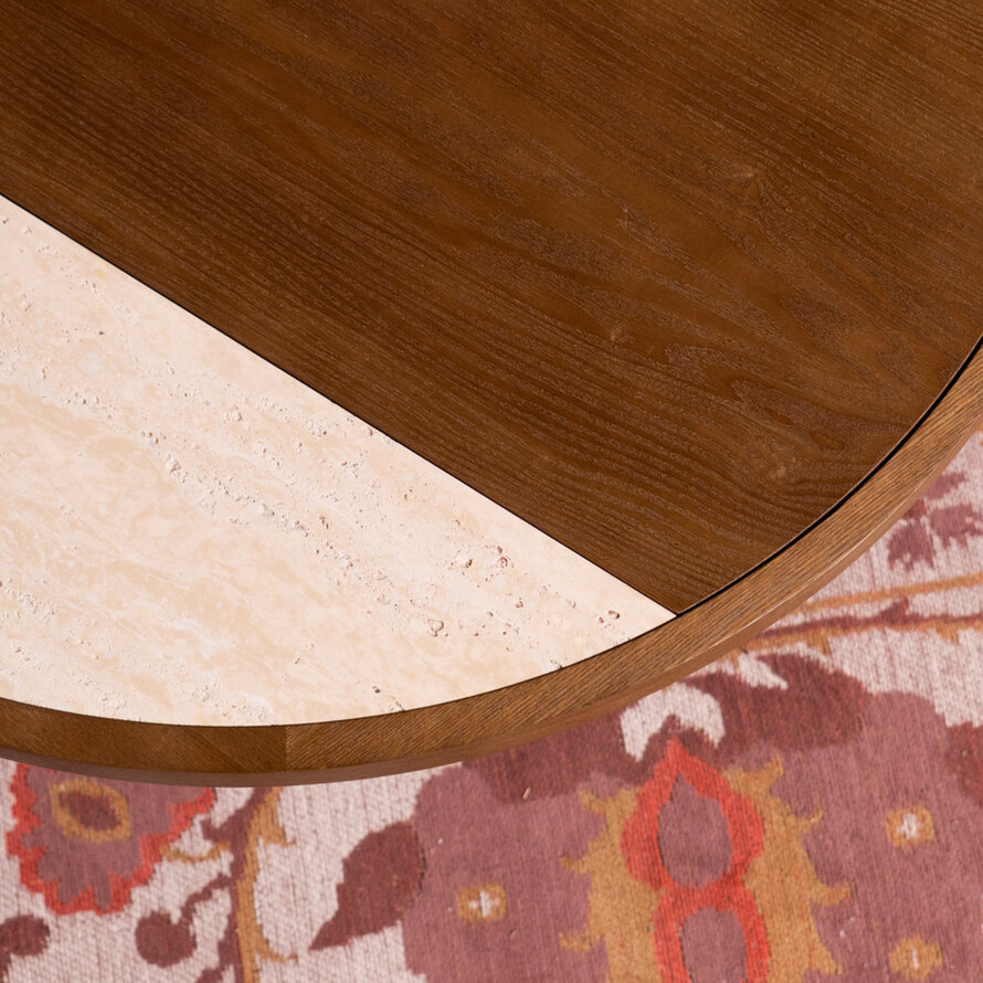 Salontafel Maeva rond rustiek eiken Ø80 cm