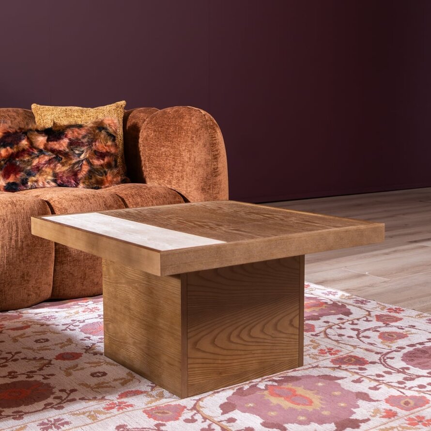 Salontafel Java rustiek eiken 70x70 cm