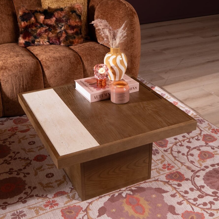 Salontafel Java rustiek eiken 70x70 cm