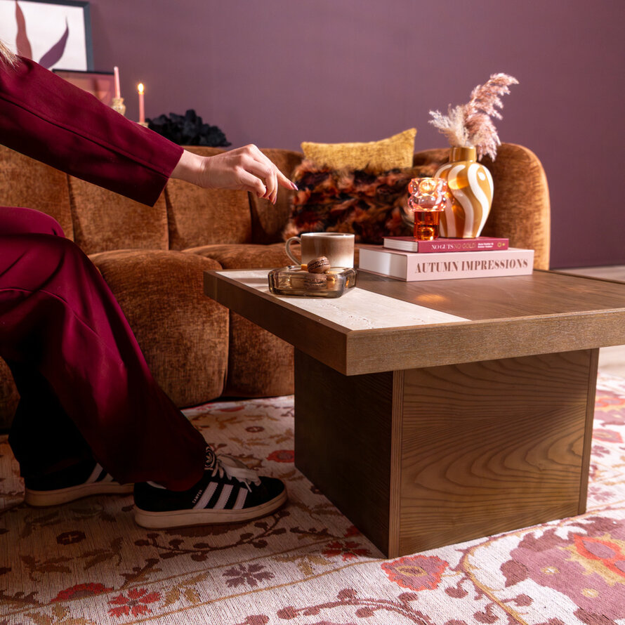 Salontafel Java rustiek eiken 70x70 cm