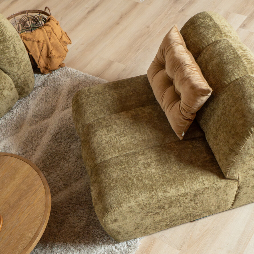 Fauteuil Luca chenille olijf groen