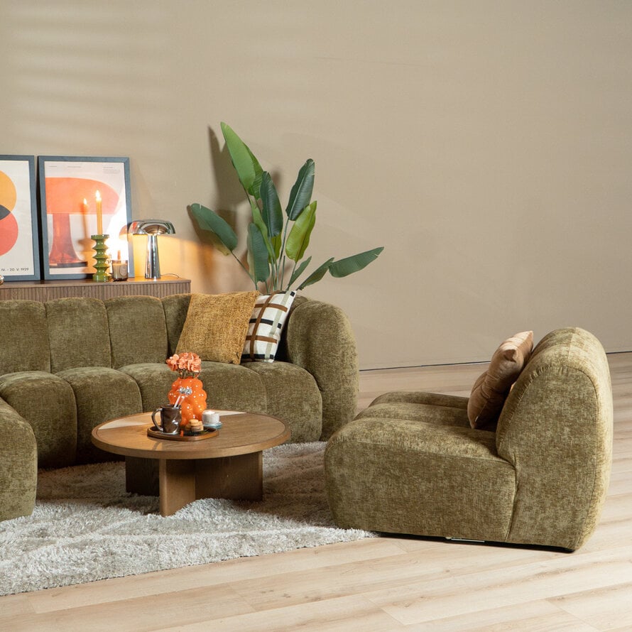 Fauteuil Luca chenille olijf groen