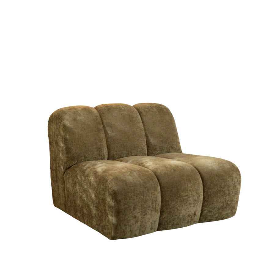 Fauteuil Luca chenille olijf groen