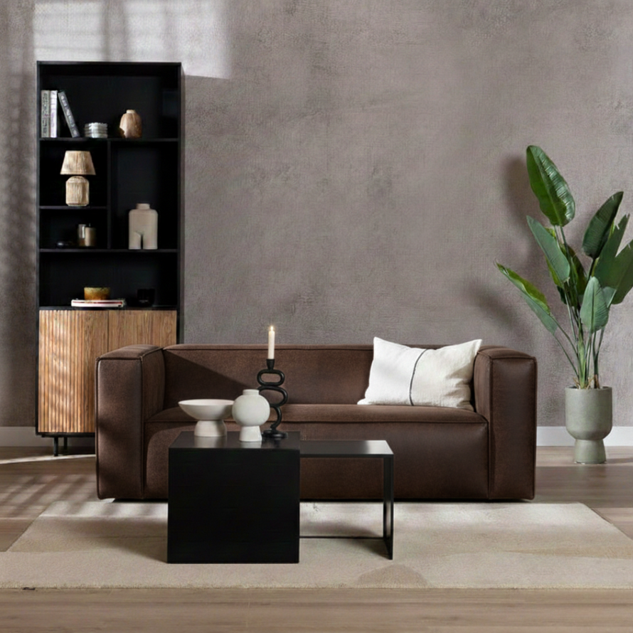 2,5-zitsbank Memphis bruin eco-leer