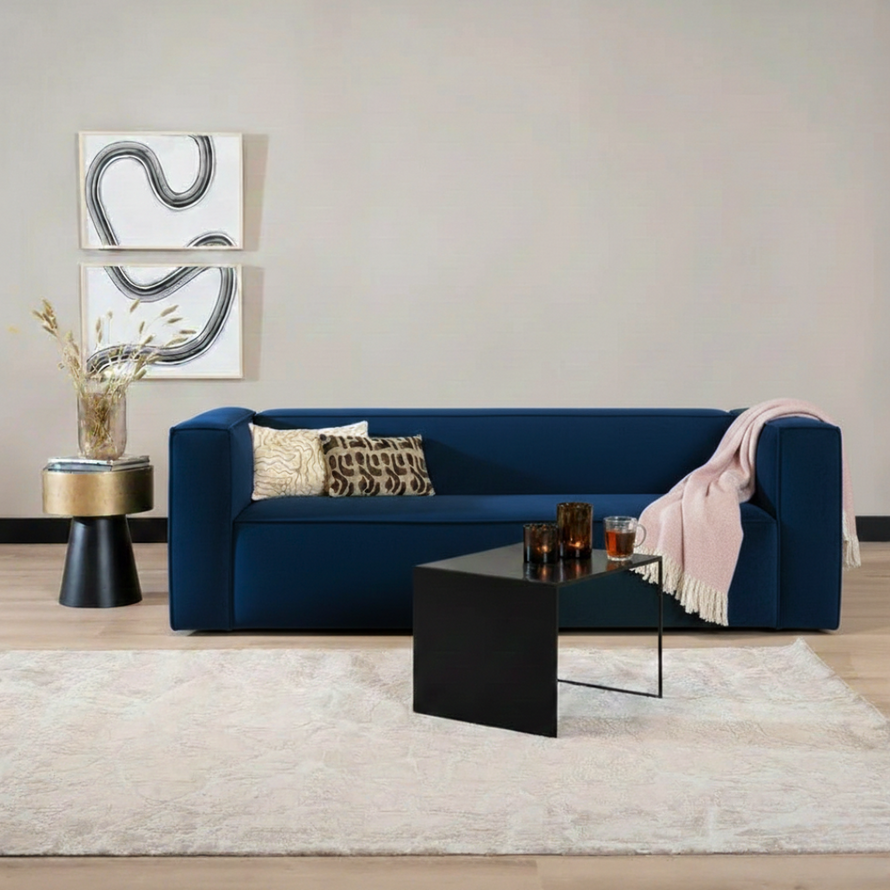 3-zitsbank Memphis donkerblauw velvet