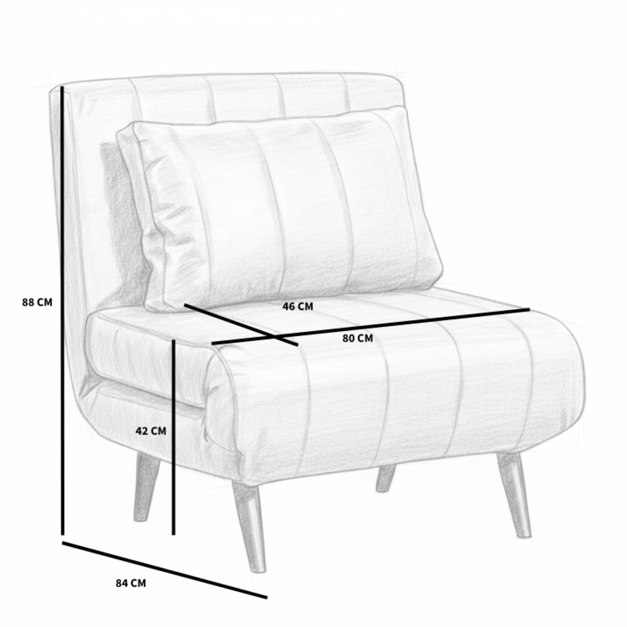 Slaapfauteuil Hanna taupe velvet