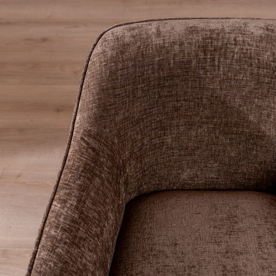 Stoel met wieltjes Enzo chenille mocha