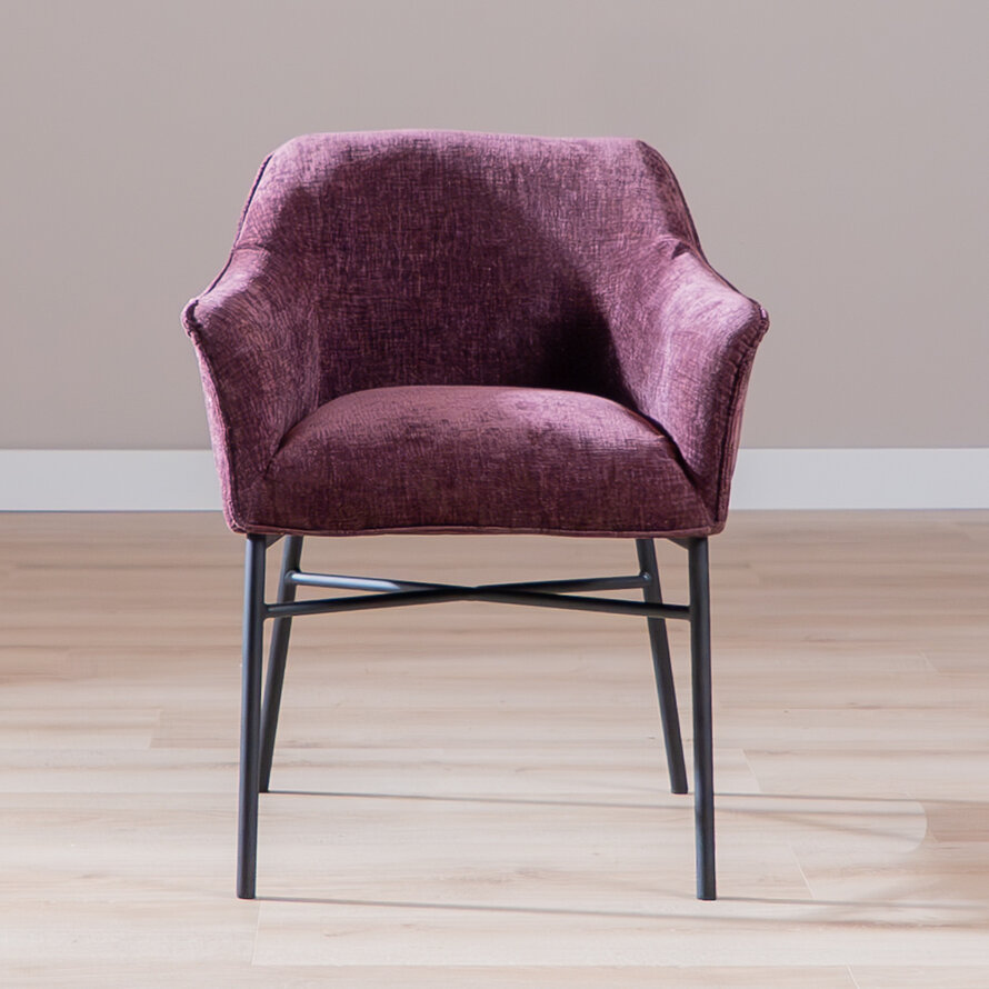 Stoel Nubo chenille paars