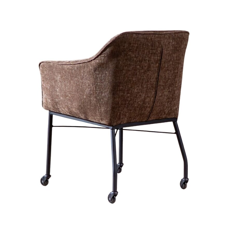 Stoel met wieltjes Enzo chenille mocha