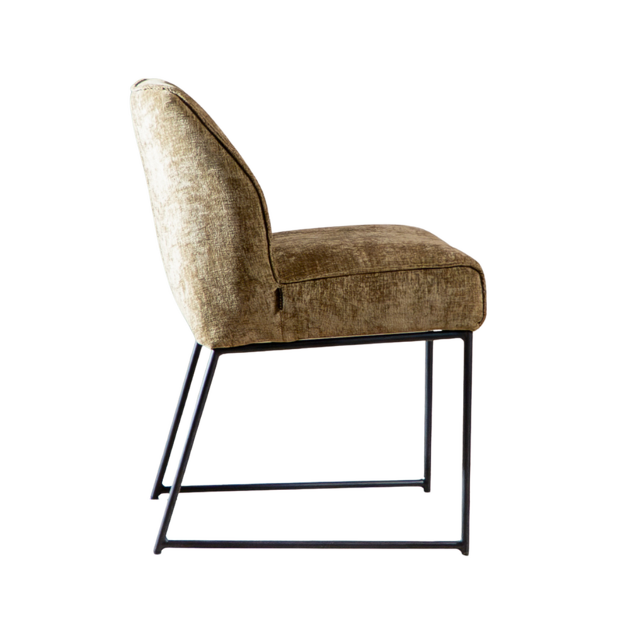 Stoel Momo chenille olijfgroen