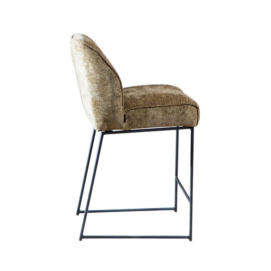 Barkruk Momo chenille olijfgroen 73 cm