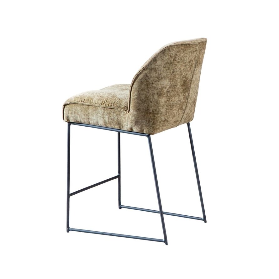 Barkruk Momo chenille olijfgroen 73 cm