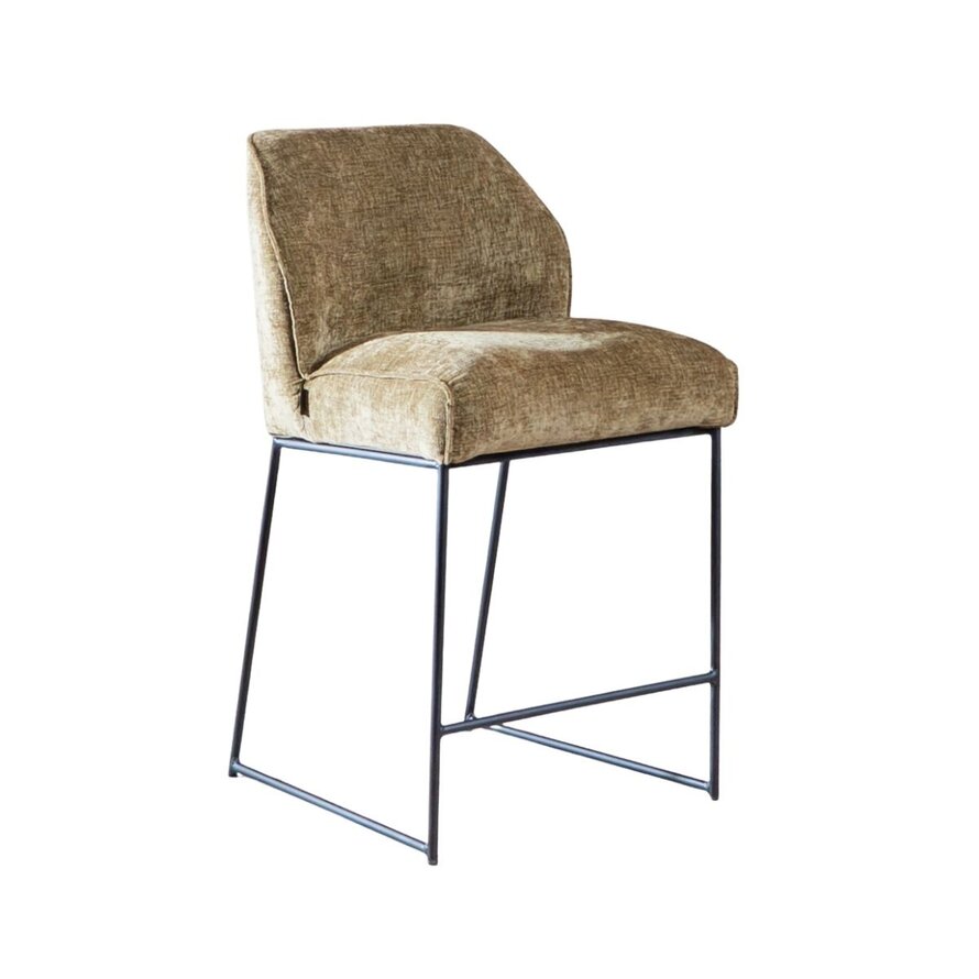 Barkruk Momo chenille olijfgroen 73 cm