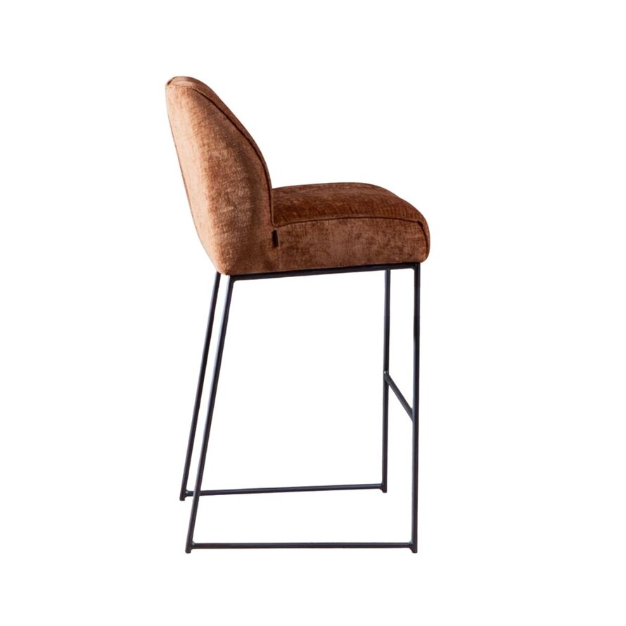 Barkruk Momo chenille koper 85 cm