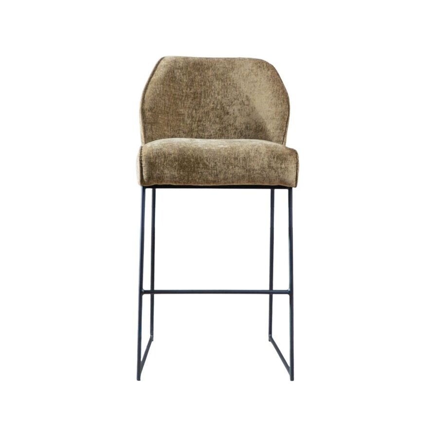 Barkruk Momo chenille olijfgroen 85 cm