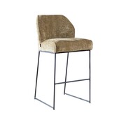 Bronx71 Barkruk Momo chenille olijfgroen 85 cm