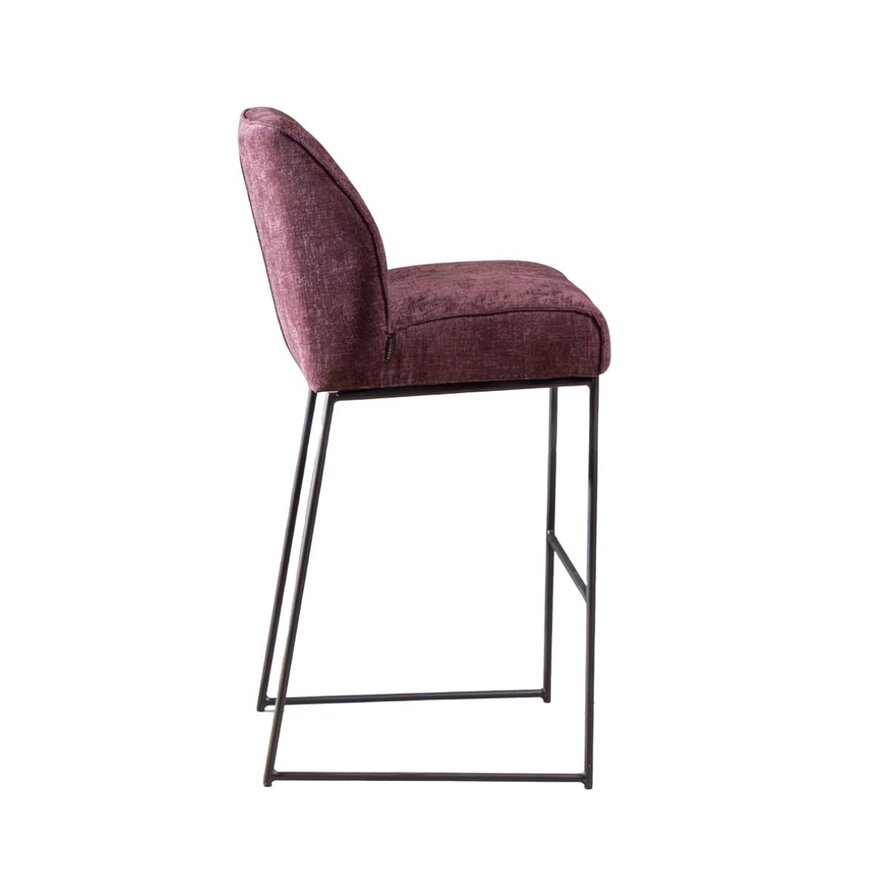 Barkruk Momo chenille paars 85 cm