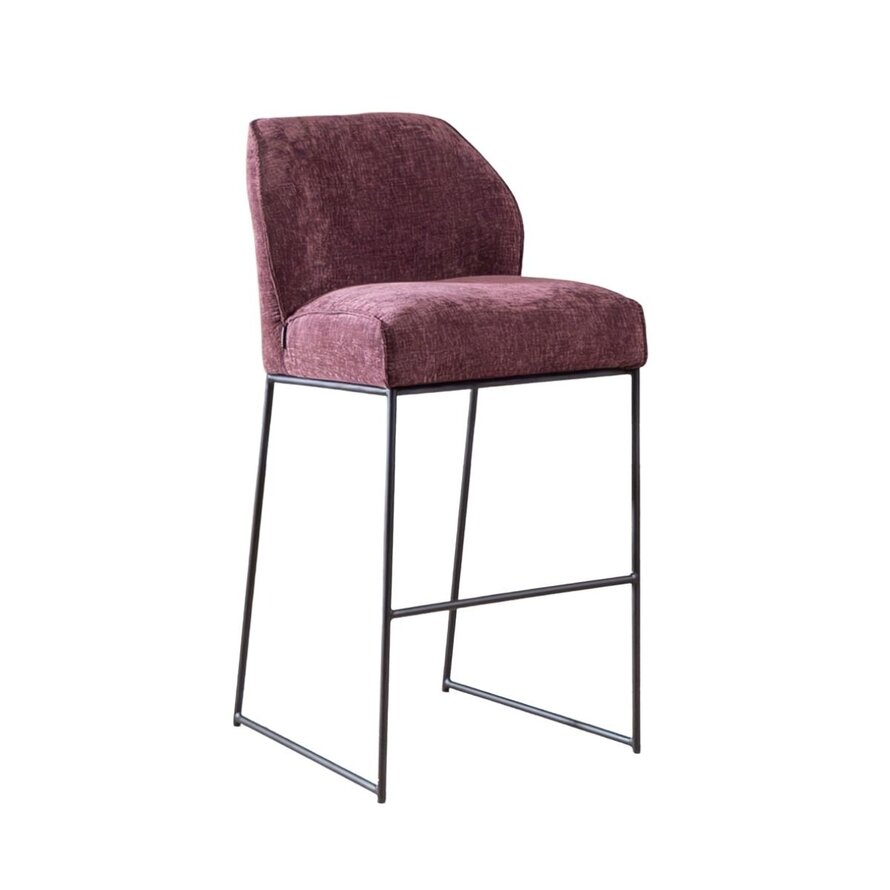 Barkruk Momo chenille paars 85 cm