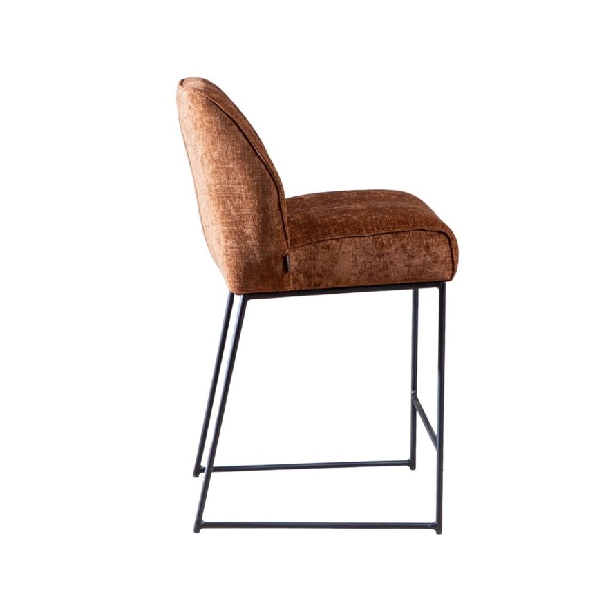 Barkruk Momo chenille koper 73 cm