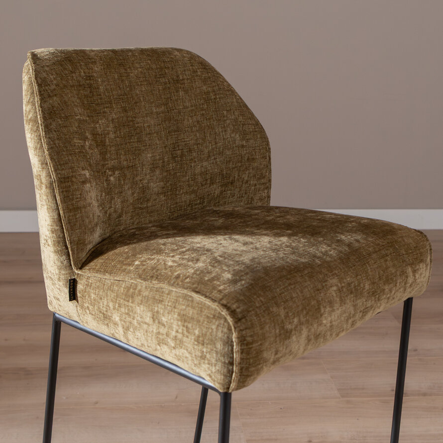 Barkruk Momo chenille olijfgroen 85 cm