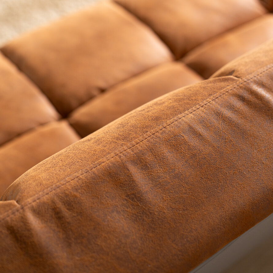 Slaapbank 1,5-persoons Timo cognac eco-leer