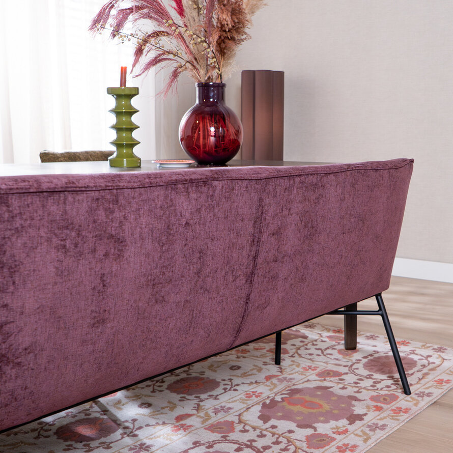 Eetkamerbank Momo chenille paars 155 cm