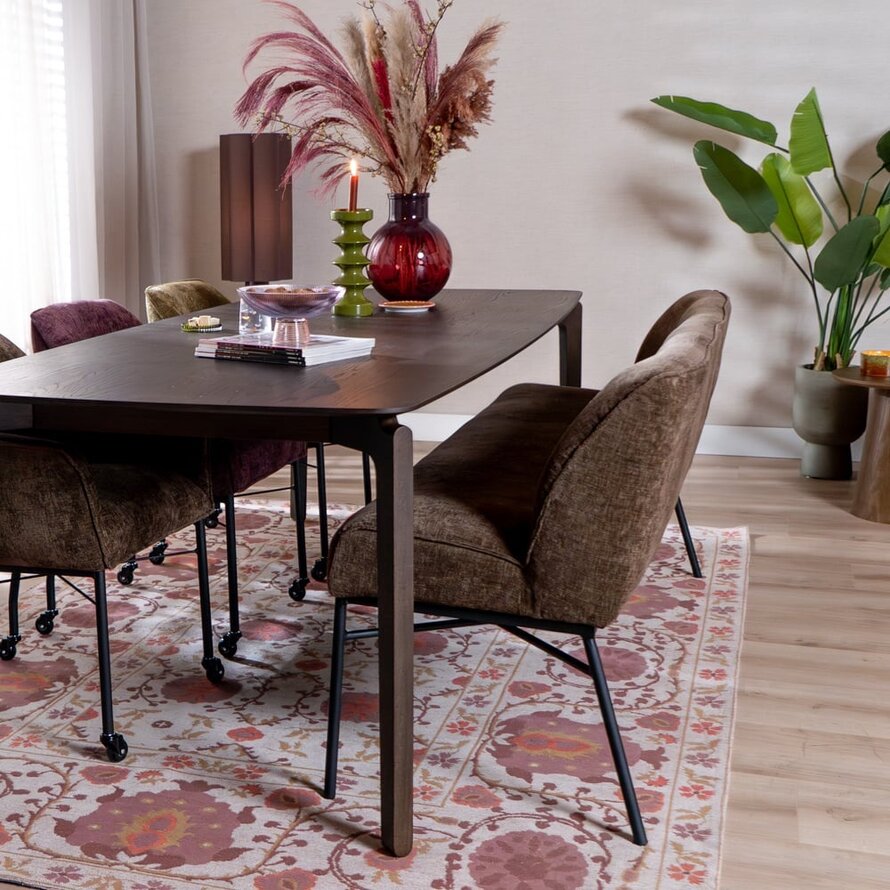 Eetkamerbank Momo chenille mocha 155 cm