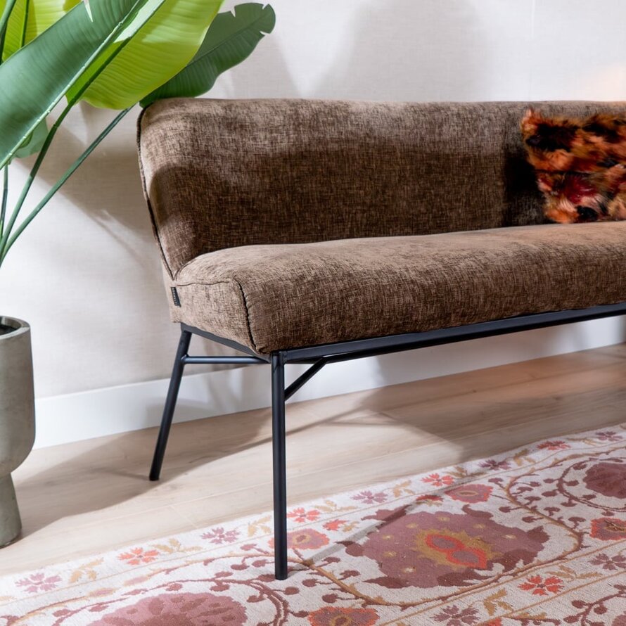 Eetkamerbank Momo chenille mocha 220 cm