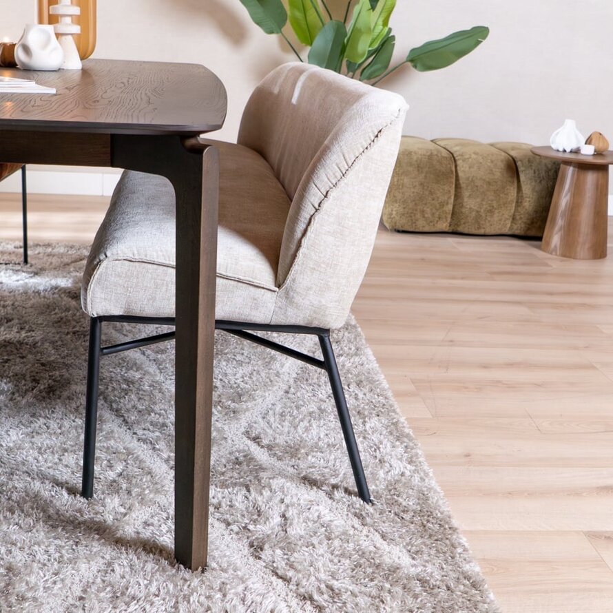 Eetkamerbank Momo chenille sand 155 cm