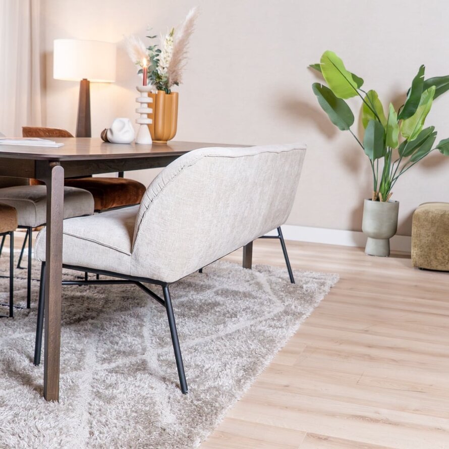 Eetkamerbank Momo chenille sand 220 cm