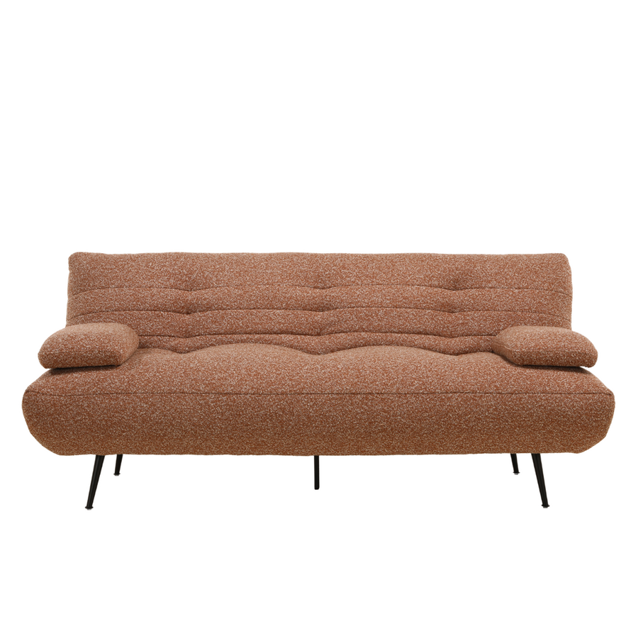 Slaapbank 1 persoons Mira terracotta bouclé mélange