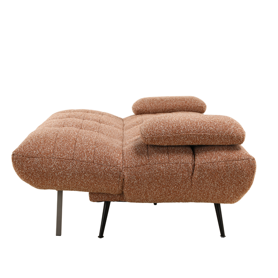 Slaapbank 1 persoons Mira terracotta bouclé mélange