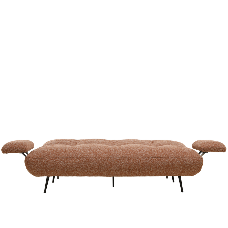 Slaapbank 1 persoons Mira terracotta bouclé mélange