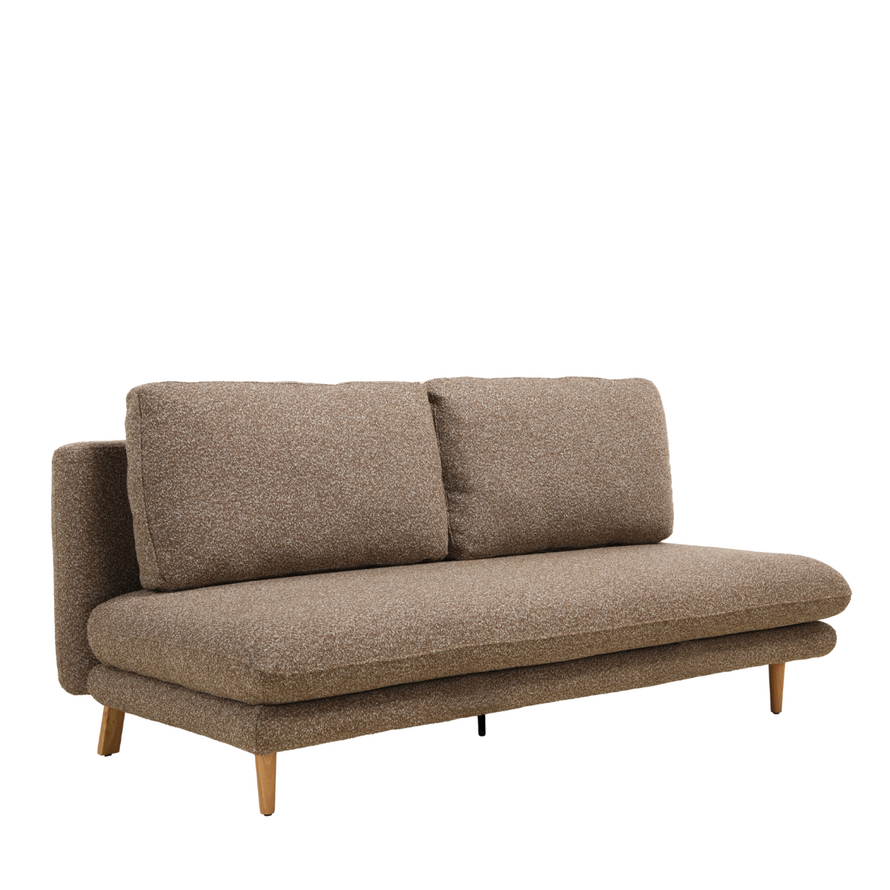 Slaapbank 2 persoons Lauri bruin bouclé mélange