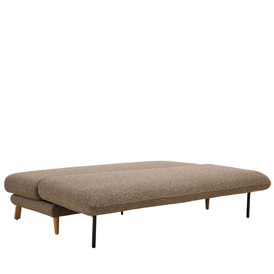 Slaapbank 2 persoons Lauri bruin bouclé mélange