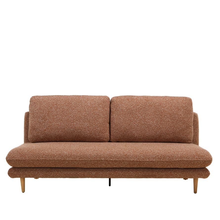 Slaapbank 2 persoons Lauri terracotta bouclé mélange