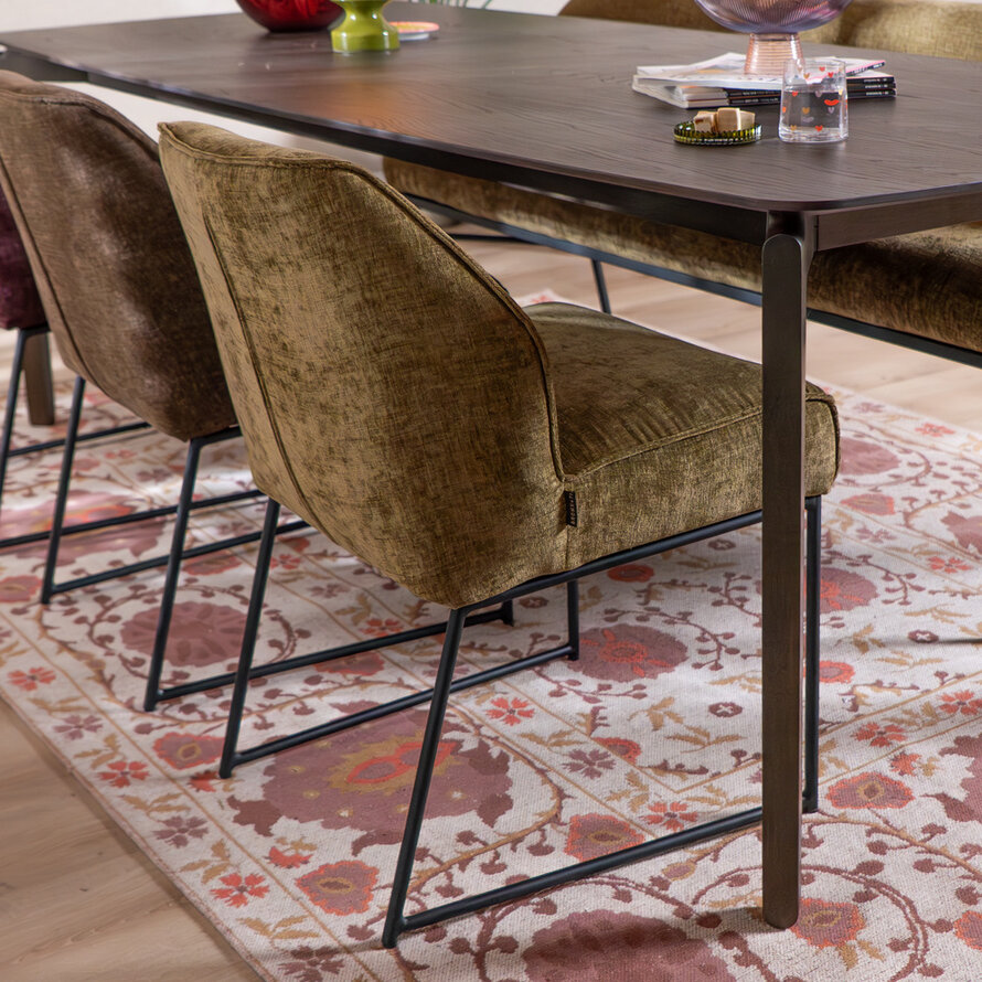 Stoel Momo chenille olijfgroen