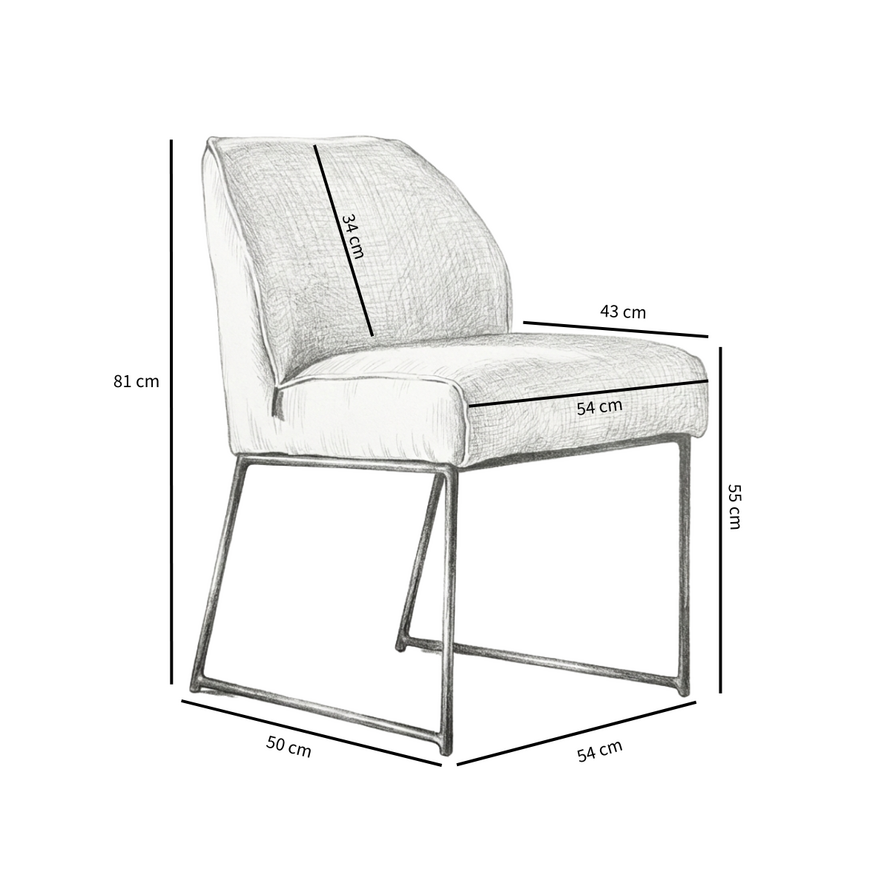 Stoel Momo chenille peach