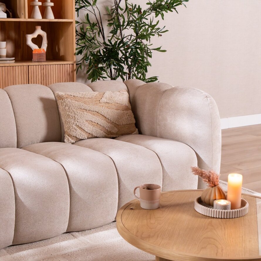 3-zitsbank Luca beige chenille